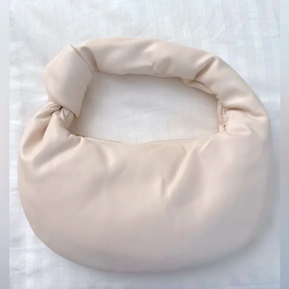 Melie Bianco Alexandra Cream Vegan Leather Top Handle Bag Small - Picture 7 of 9